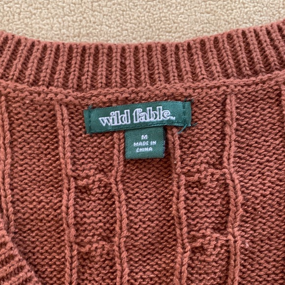 Wild Fable Women's V-Neck Cable Knit Sweater Vest - Brown - Picture 2 of 7